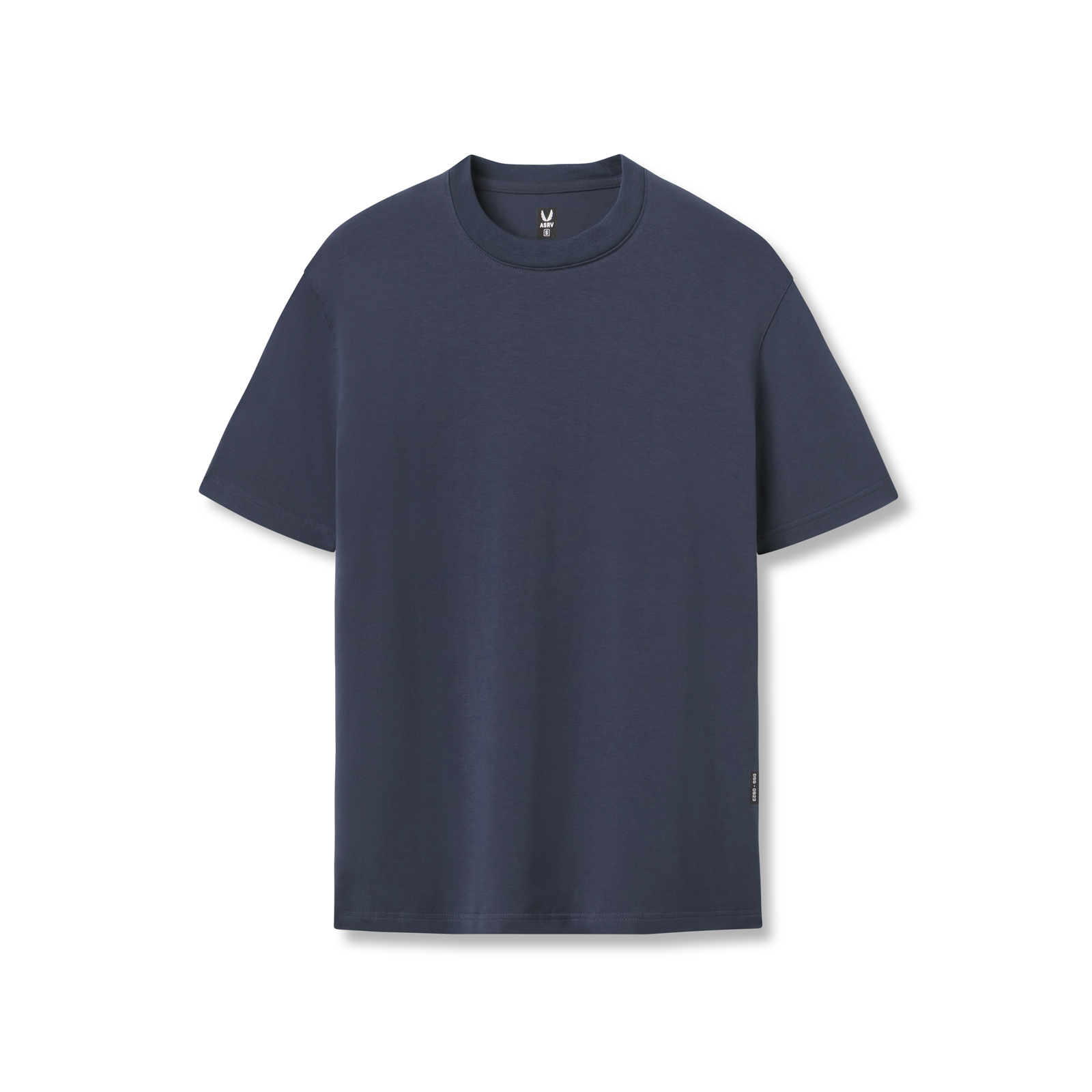 Flatlay of Supima Essential Tee in navy, front view