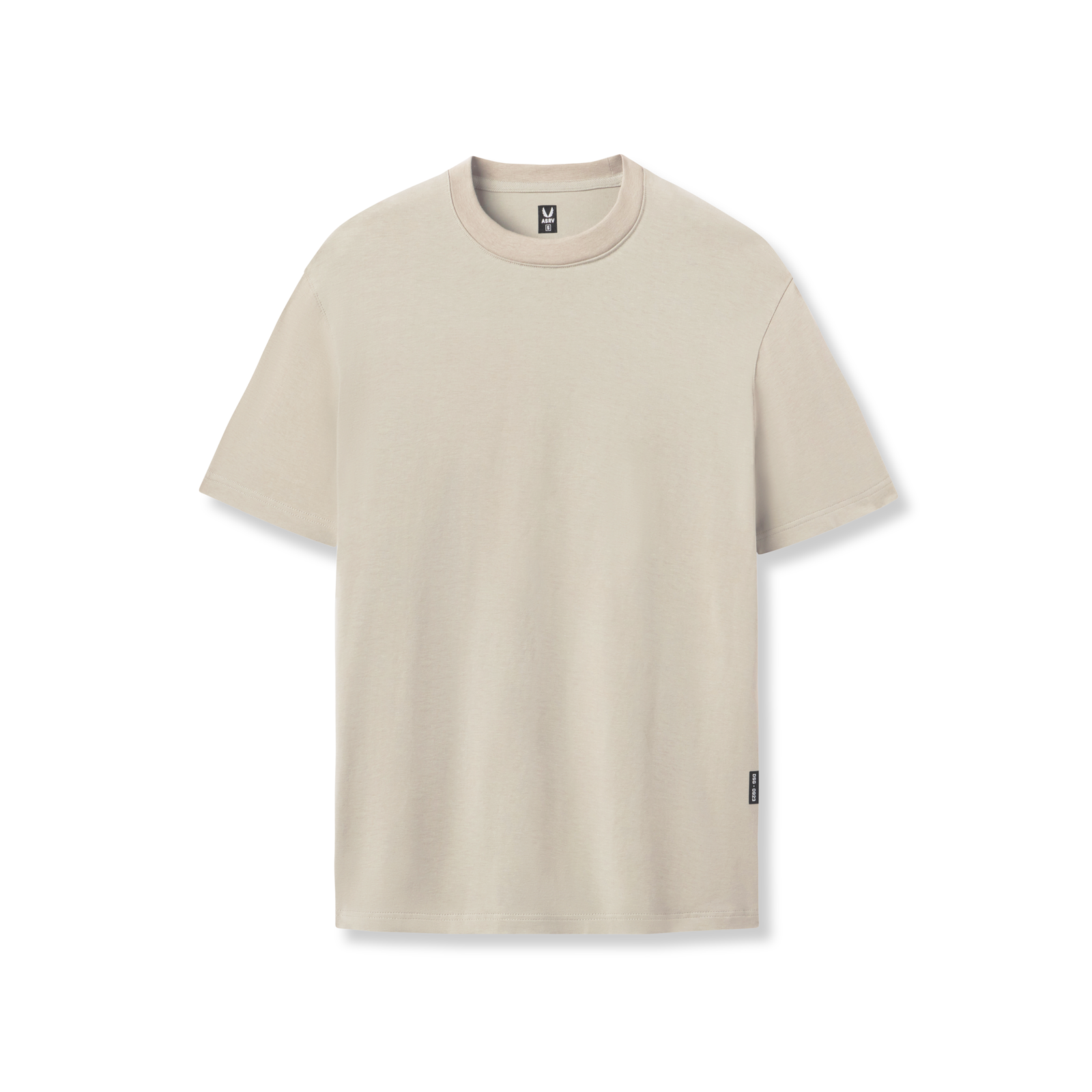 flatlay Supima Essential Tee in Sand Smoke, front view