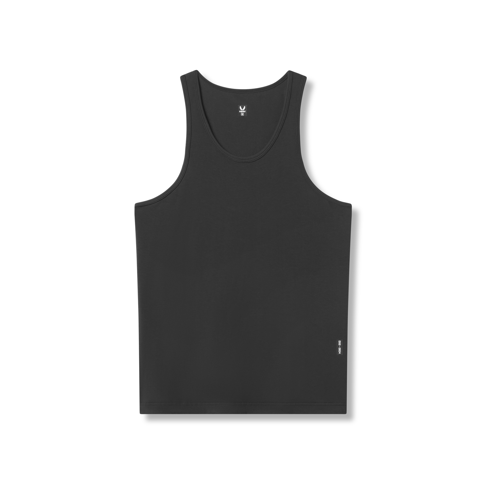 flatlay Supima Essential Slim Tank in black, front view