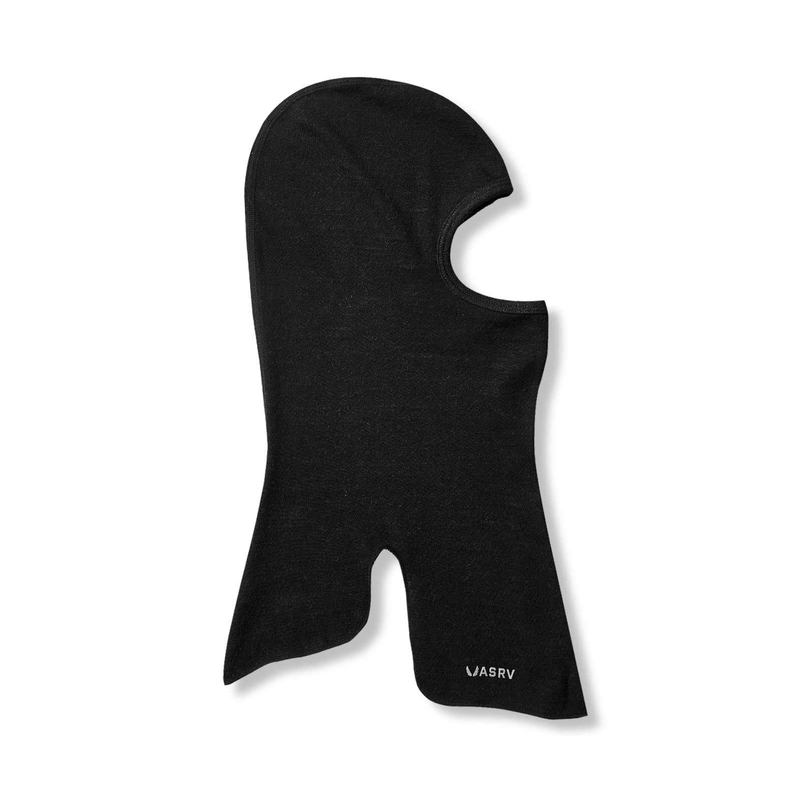 Flatlay Merino Wool Balaclava in black, front view