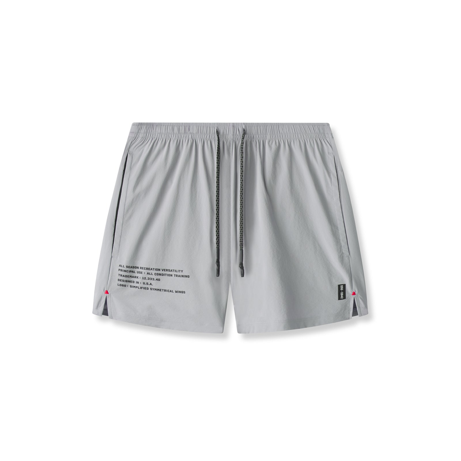 flatlay Aerotex Training Short in Slate Grey, front view