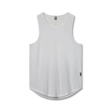 flatlay Laser-Vent Tank Top in slate grey, front view