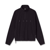 flatlay Aerotex Quarter-Zip Jacket in black, front view