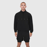 Black Aerotex Quarter-Zip Jacket worn by male model, front view