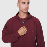 Aerotex Quarter-Zip Jacket in crimson worn by male model, front view