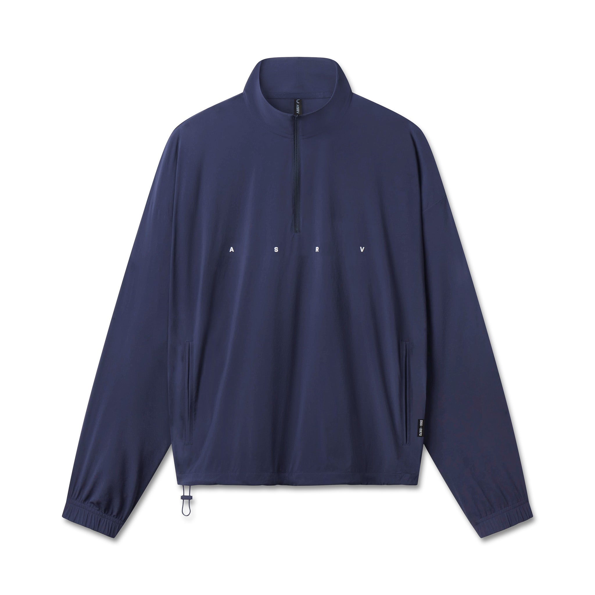 flatlay Aerotex™ Quarter-Zip Jacket in navy, front view
