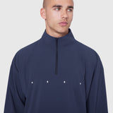 Aerotex Quarter-Zip Jacket in navy worn by model, front view
