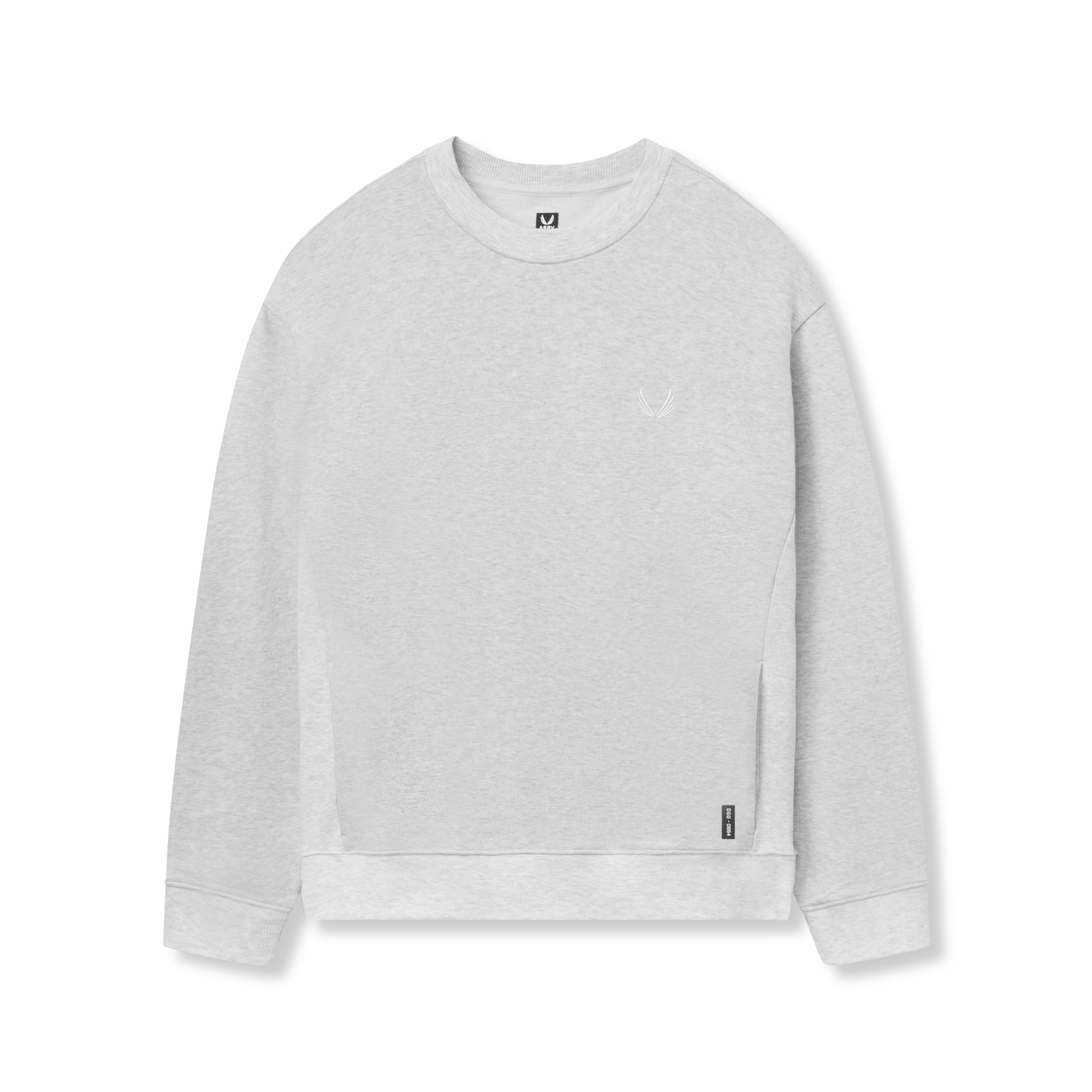 flatlay Herringbone Terry Crewneck sweatshirt in heather grey, front view
