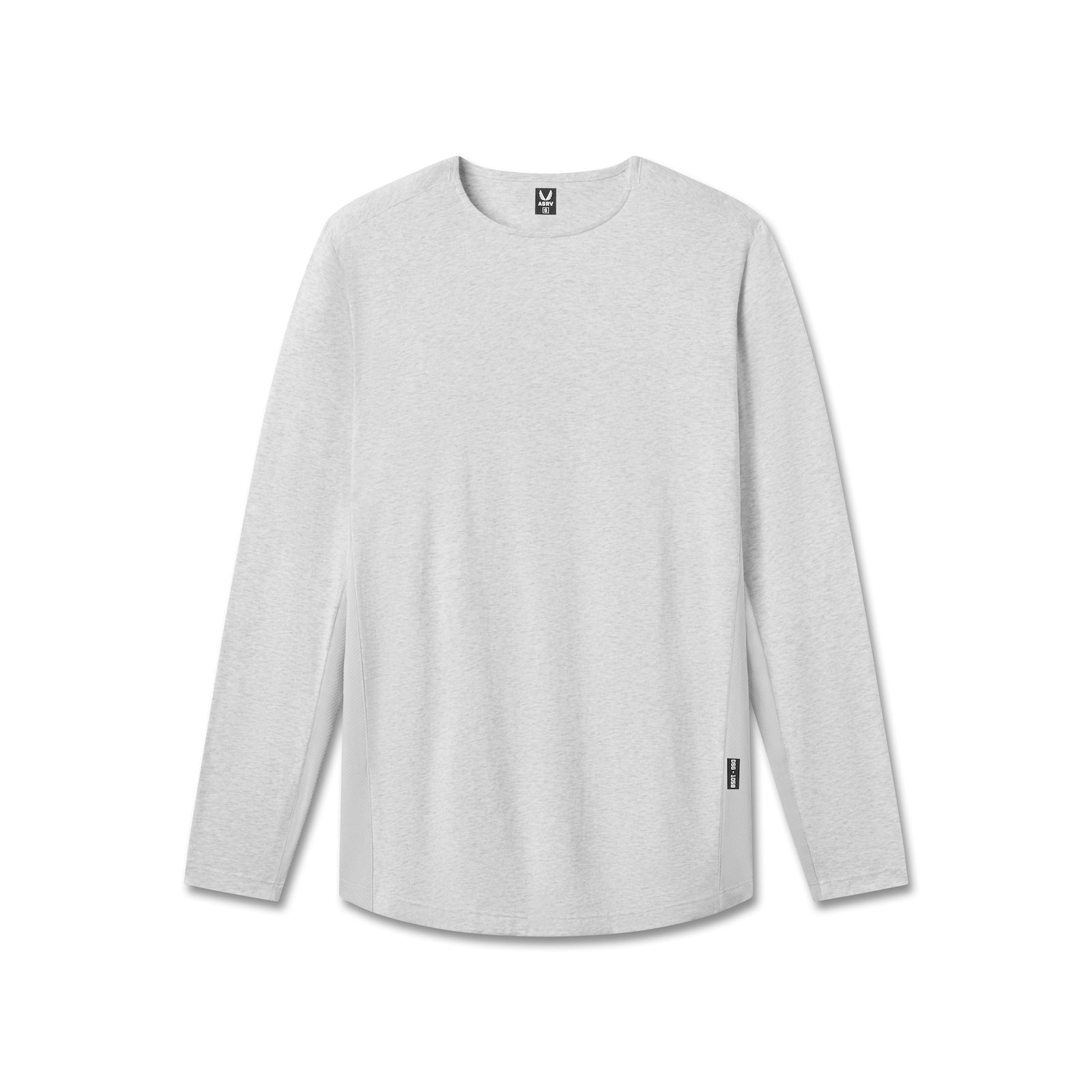 flatlay Creora® Cotton Modal Long Sleeve in heather grey, front view