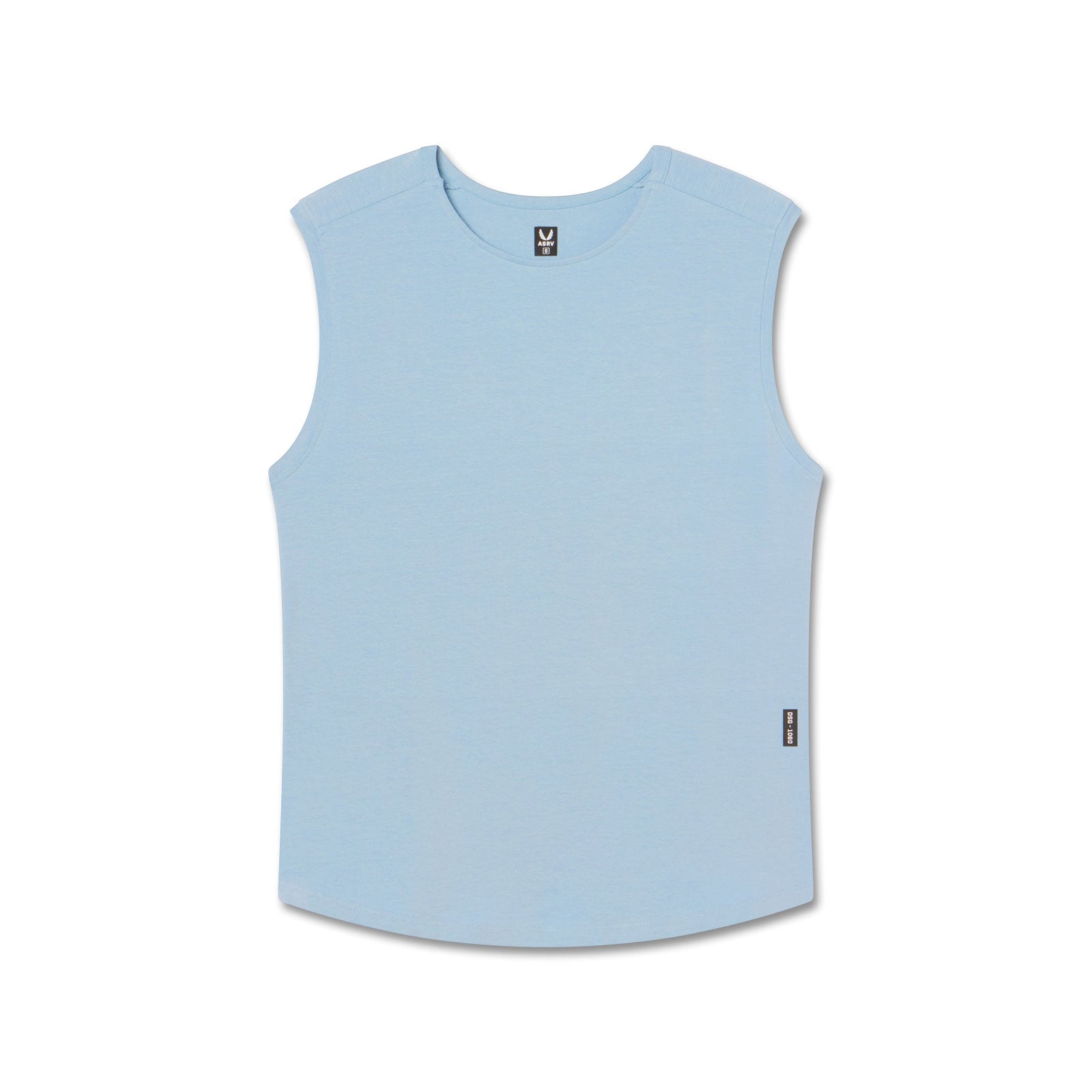 flatlay Creora® Cotton Modal Cutoff Tank in light sky blue, front view