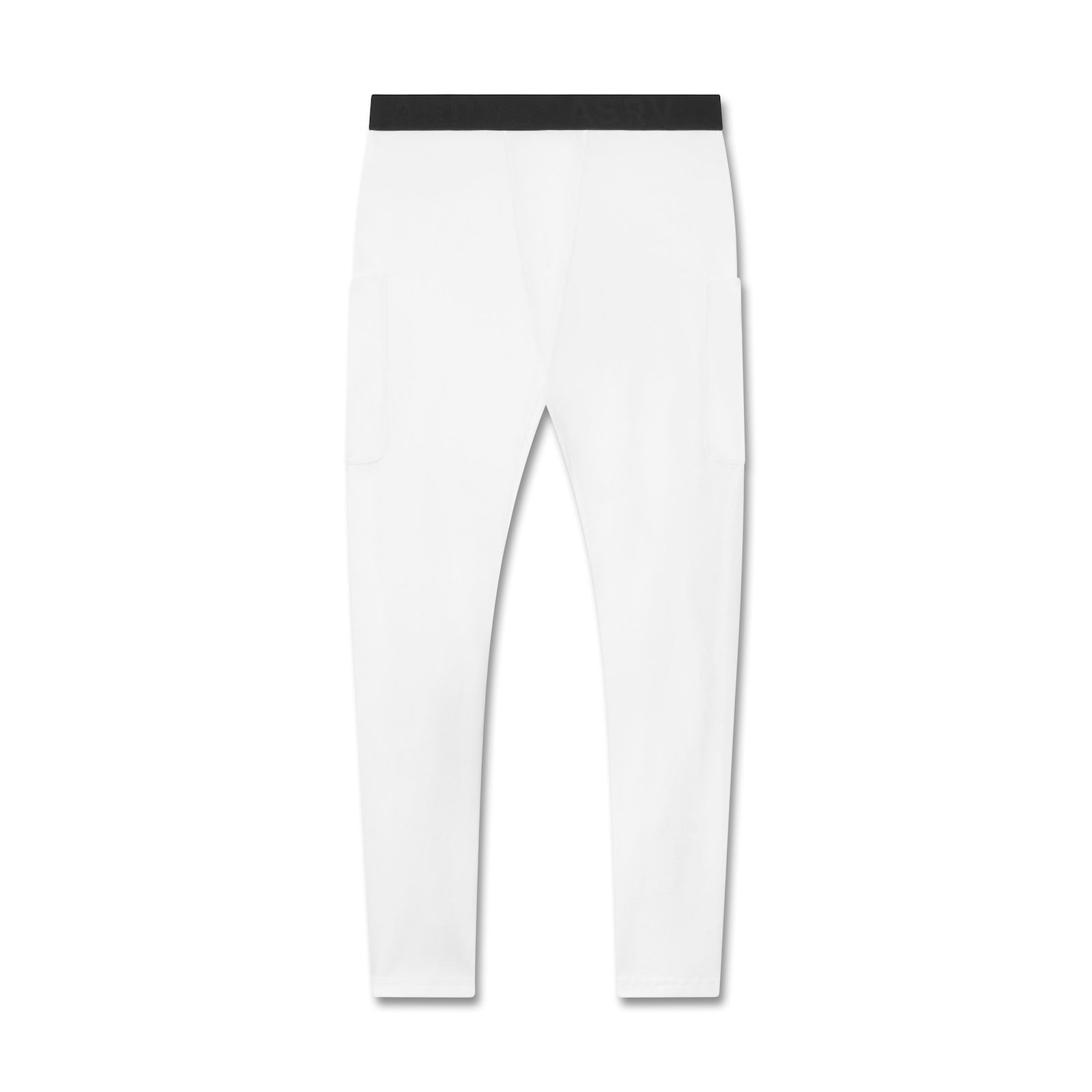 flatlay Creora® Cotton Modal Side Pocket Legging in white, front view