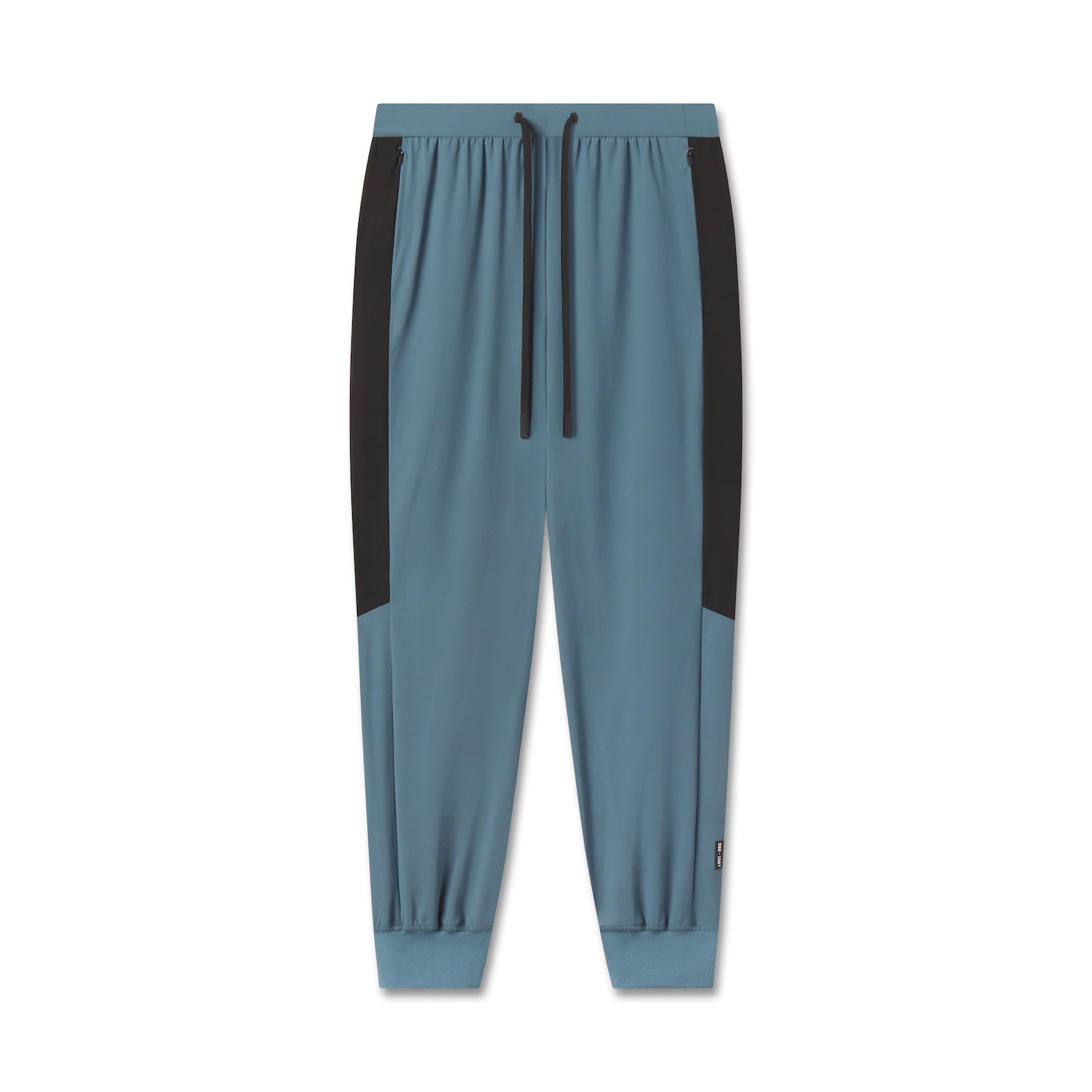 flatlay Tetra-Lite® Cuffed Training Jogger in storm blue with black side panels, front view