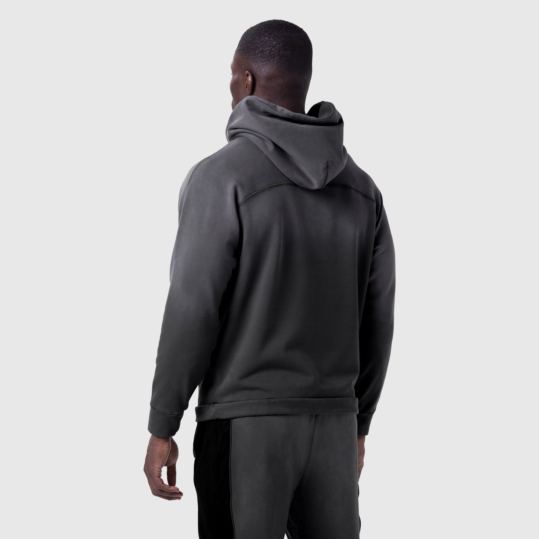 Black Tech-Terry Training Hoodie worn by model, back view