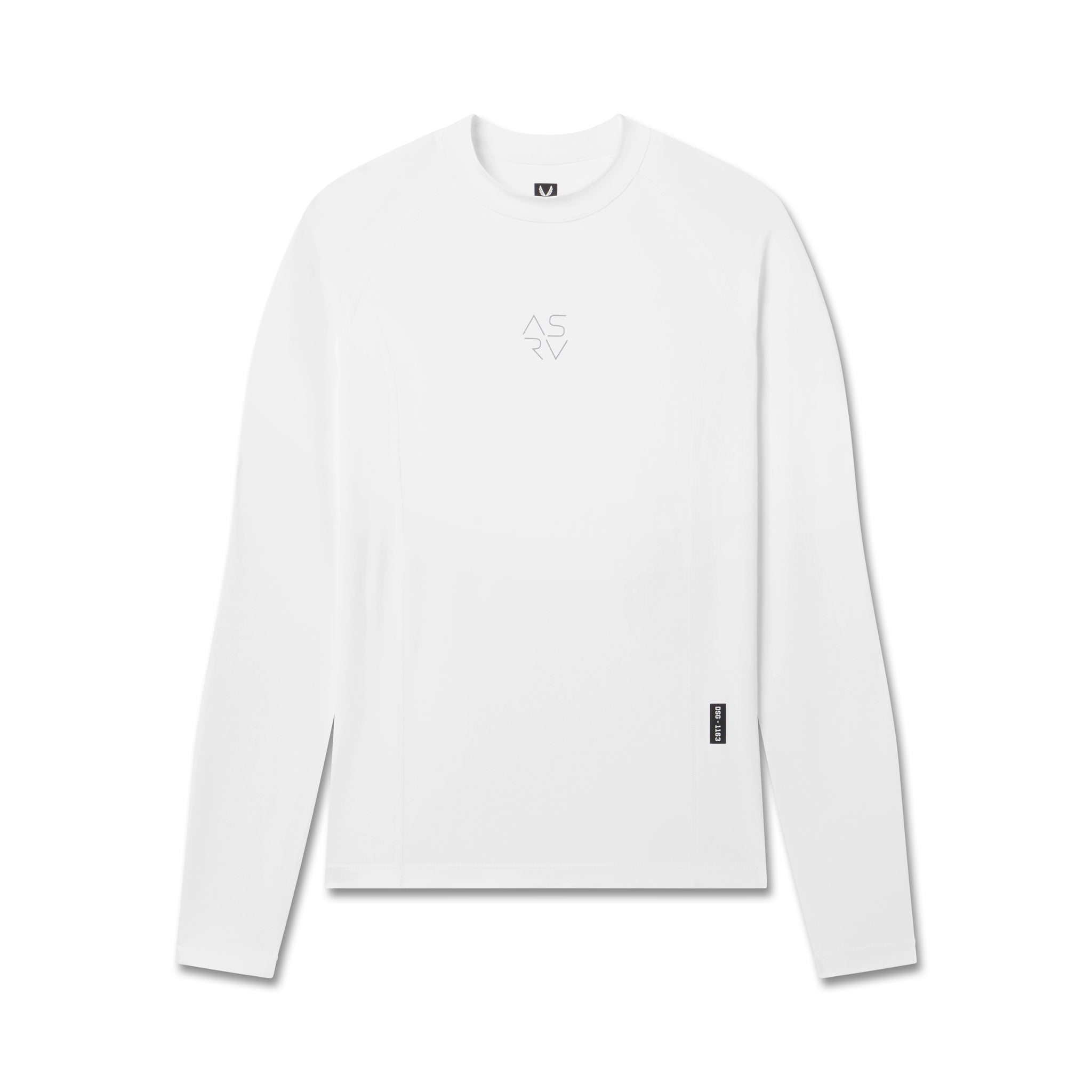 flatlay LYCRA® ADAPTIV Baselayer Longsleeve in white, front view