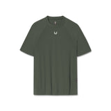 Flatlay of Laser-Vent™ Training Tee in olive green, front view