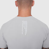 Laser-Vent™ Training Tee in Slate Grey, back view on model showing perforated fabric detail
