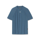 flatlay Laser-Vent Training Tee in storm blue, front view