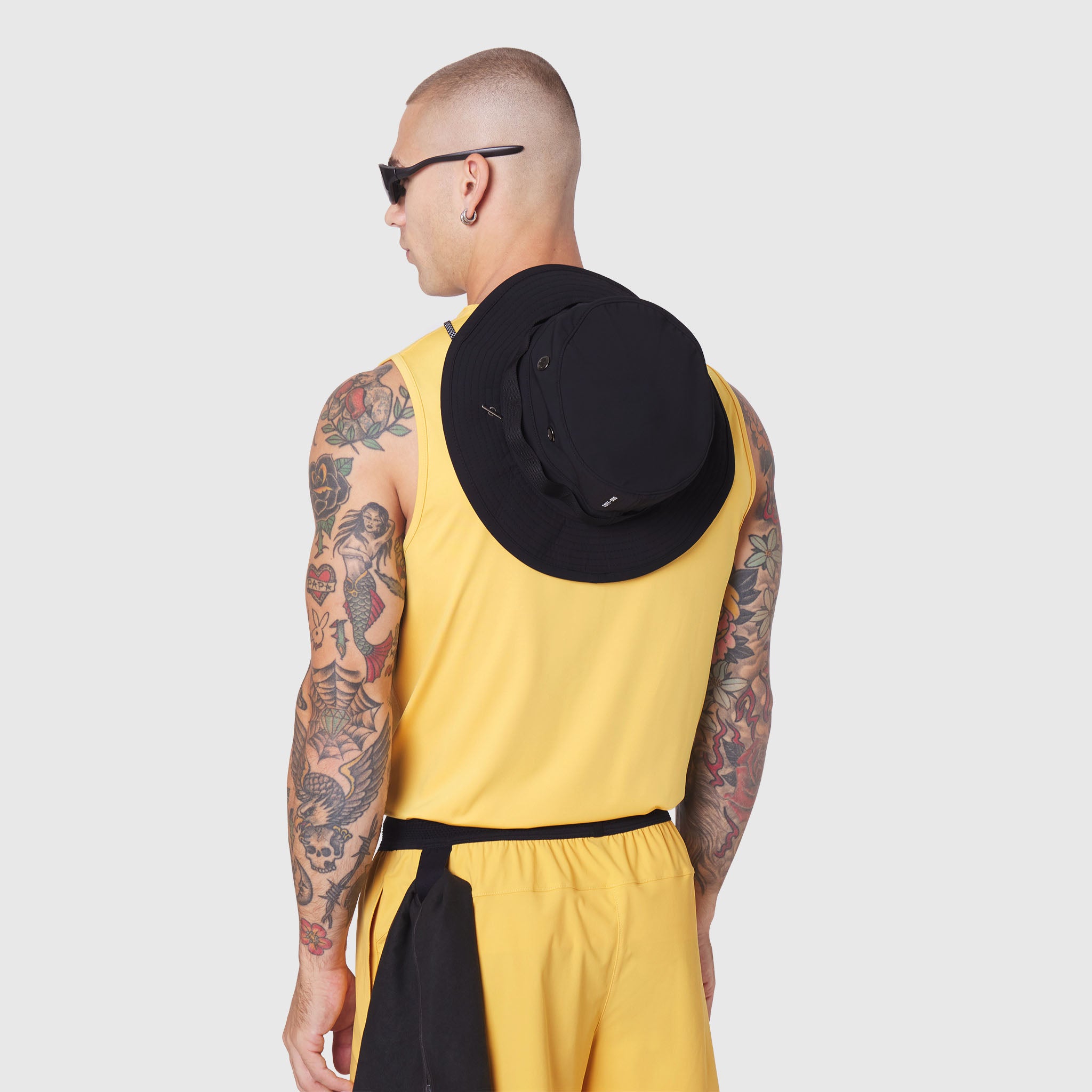TETRA-LITE® Boonie Hat in Black, back view on model