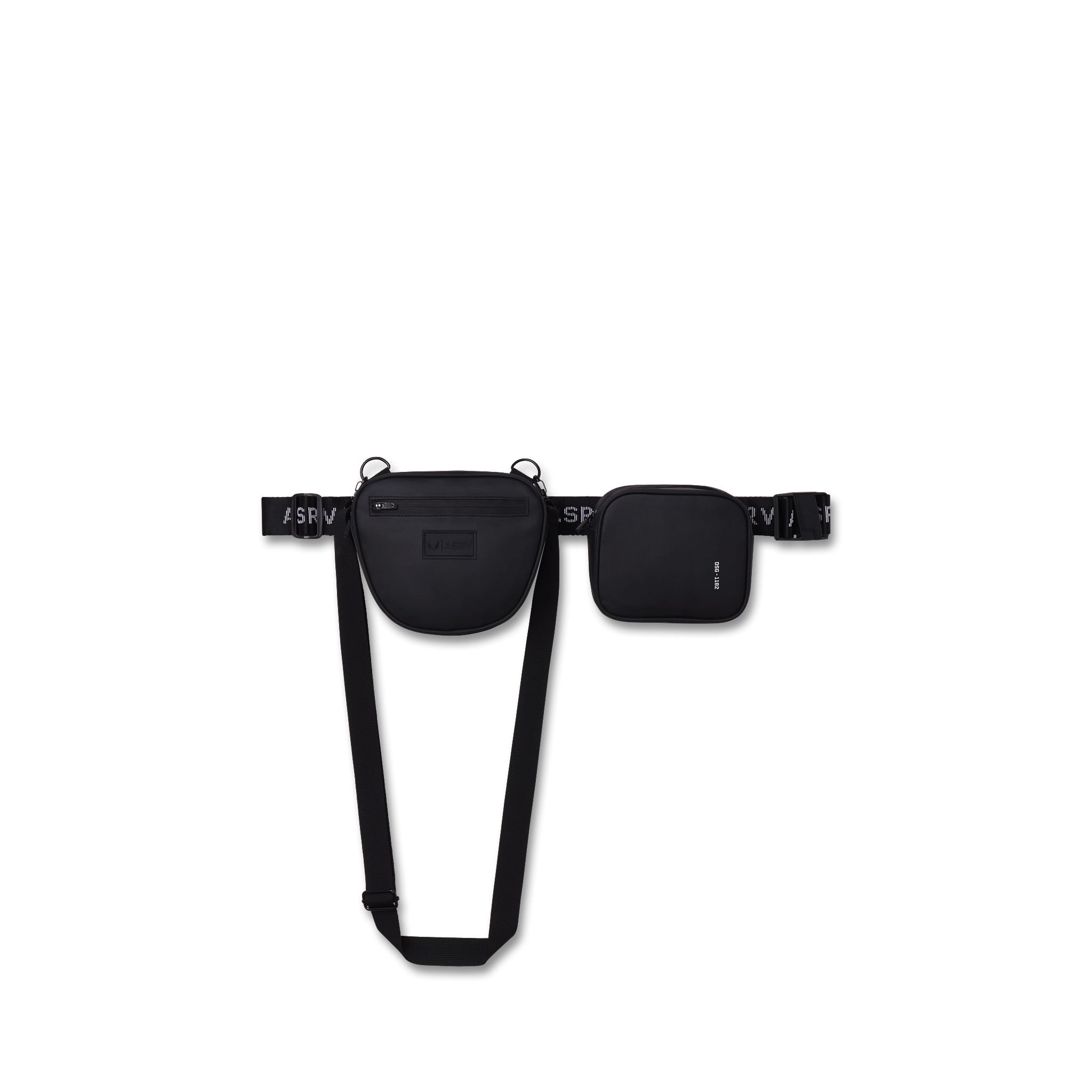 Flatlay 1182 Trail Pack in black, front view