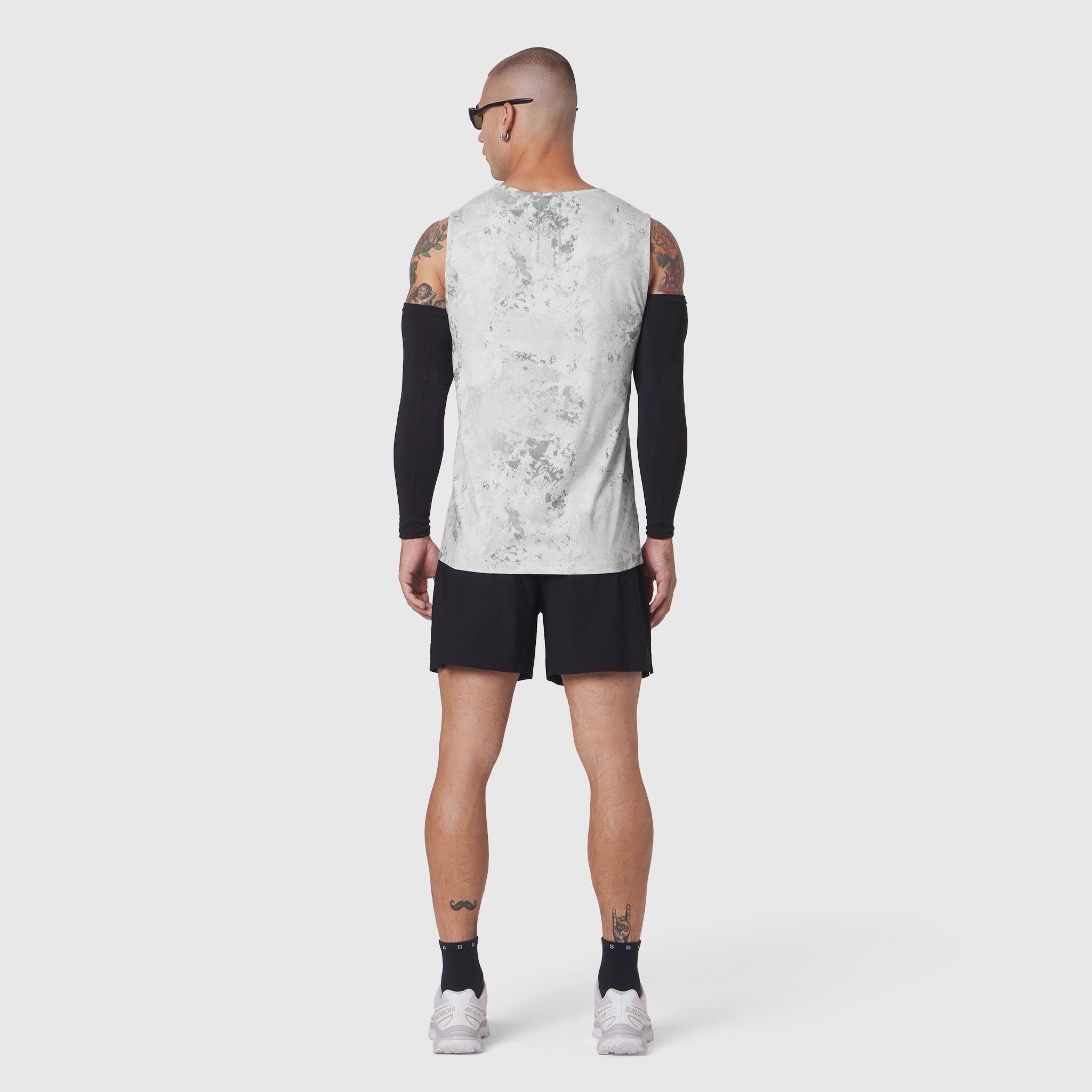 Warpflexx-Lite® Training Tank in Sedona Snow Camo worn by model, back view