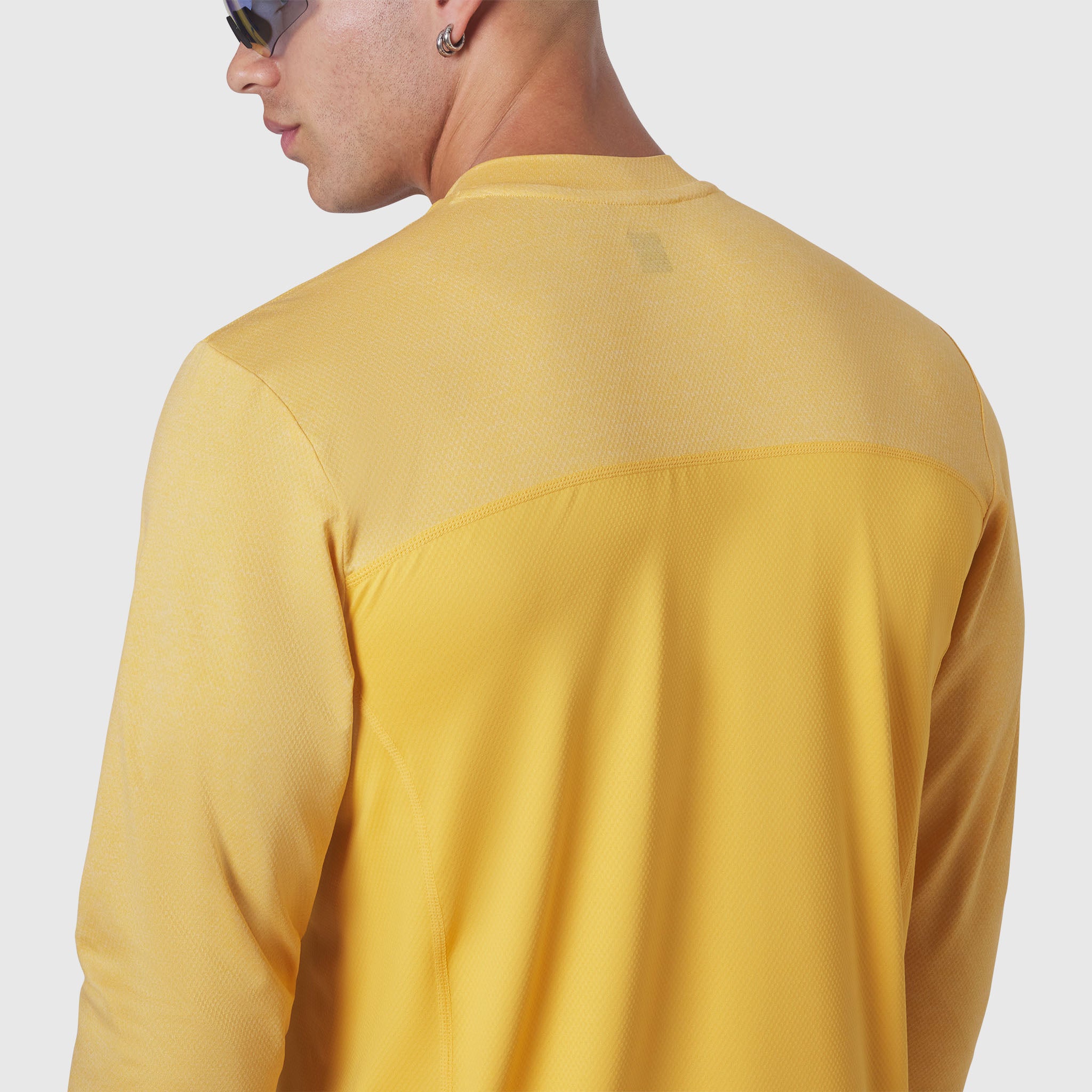 AEROSILVER UPF50+ Run Long Sleeve in Amber, back view on model