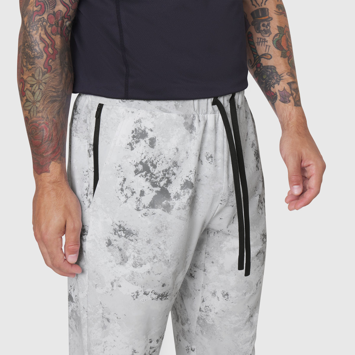 TETRA-LITE Training Jogger in Sedona Snow Camo worn by model, front view