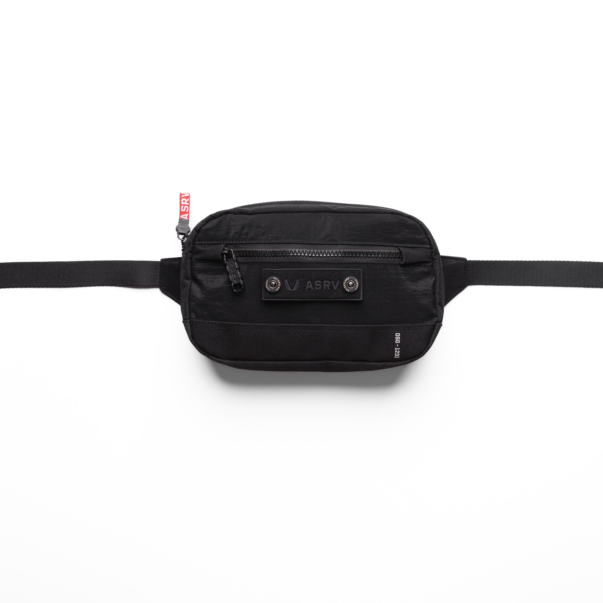 Flatlay 1231 Ripstop Crossbody Bag in black, front view