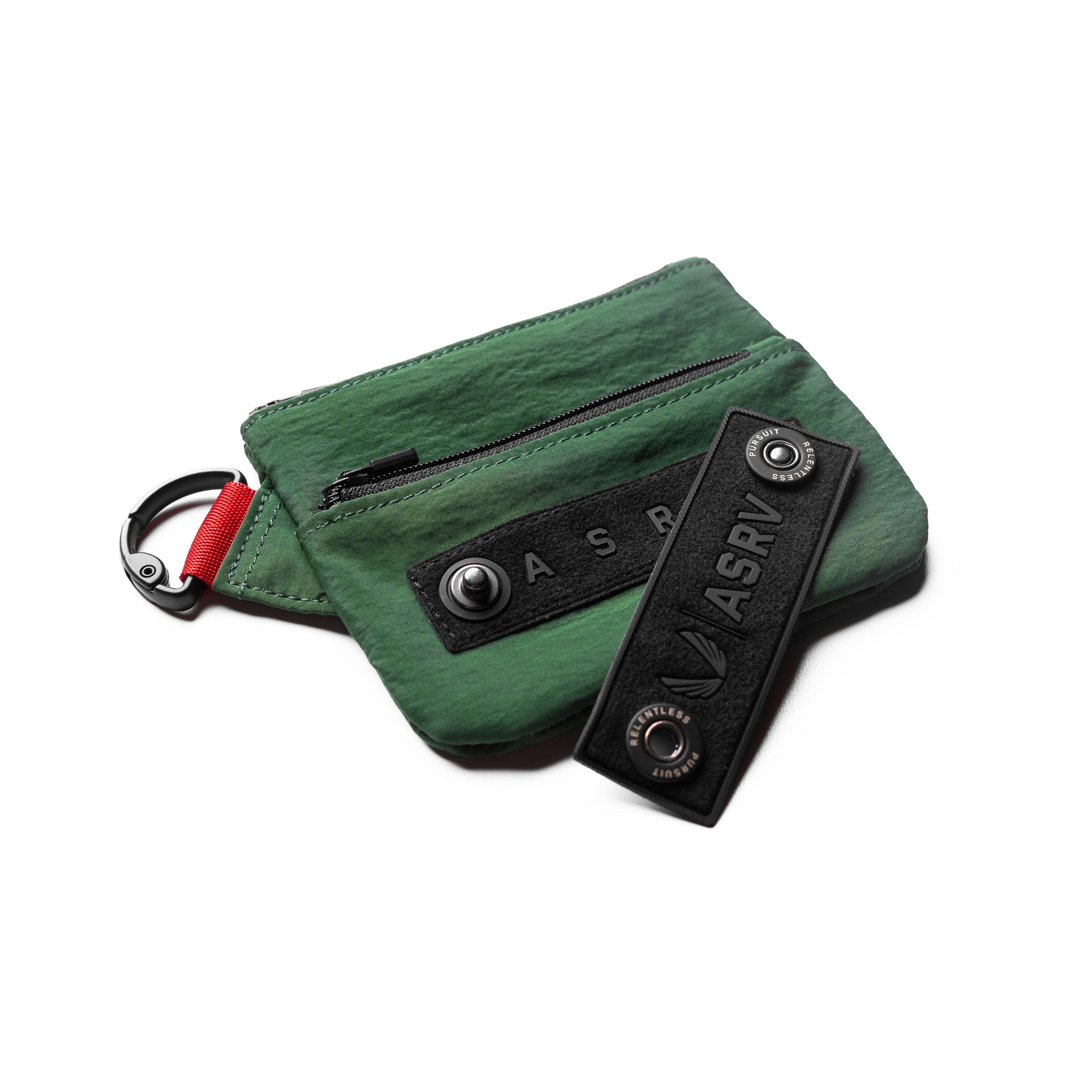 Flatlay 1235 Ripstop Clip Bag in forest green, top view