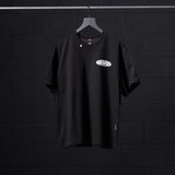 0797. Tech Essential™ Relaxed Tee - Black "Global Reach"