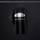 0797. Tech Essential™ Relaxed Tee - Black "Global Reach"