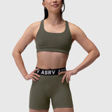 W039. LYCRA® Hybrid Sports Bra - Olive