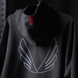 0874. Tech-Terry™ Zip Pocket Hoodie - Black "Outline"