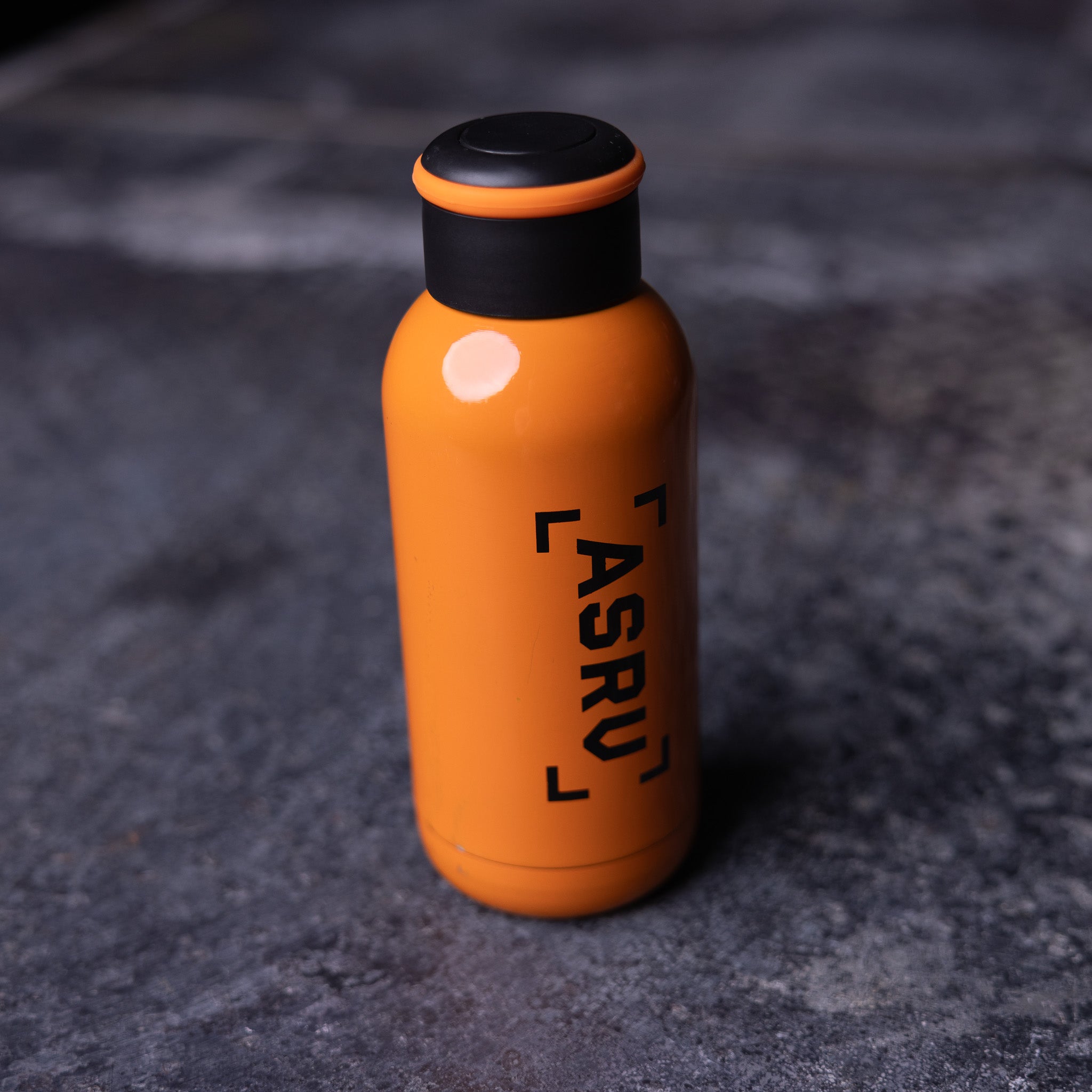 ASRV 2017 Training Division water bottle in orange, front view