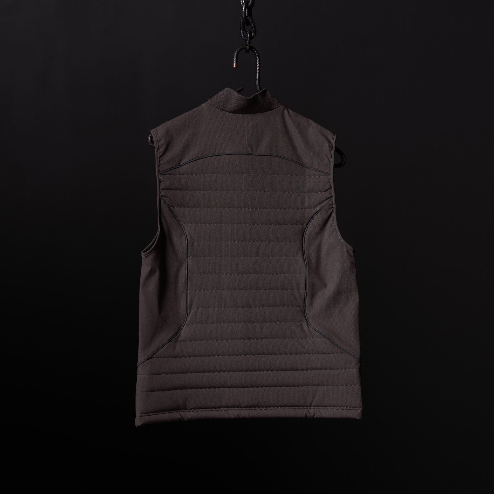 SP'23 Waterproof Run Vest in charcoal grey, back view