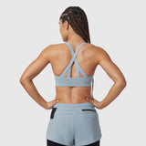 W039. LYCRA® Hybrid Sports Bra - Light Sky
