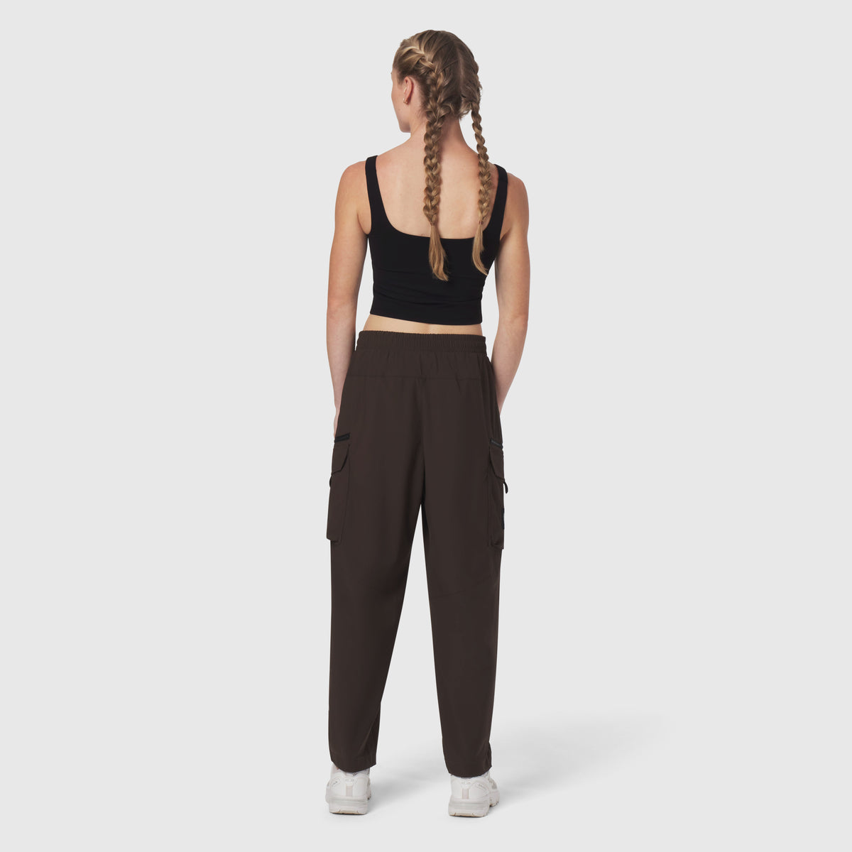 Tetra-Lite® Cargo City Pant in Dark Earth, back view on model