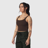 W022. LYCRA® 2-in-1 Tank Top - Dark Earth