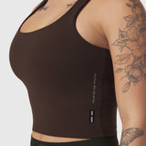 W022. LYCRA® 2-in-1 Tank Top - Dark Earth