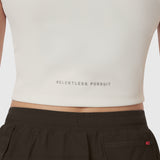 W023. LYCRA® Ribbed Mockneck Tank - Ivory Cream