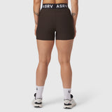 W027. LYCRA® Ribbed Short - Dark Earth