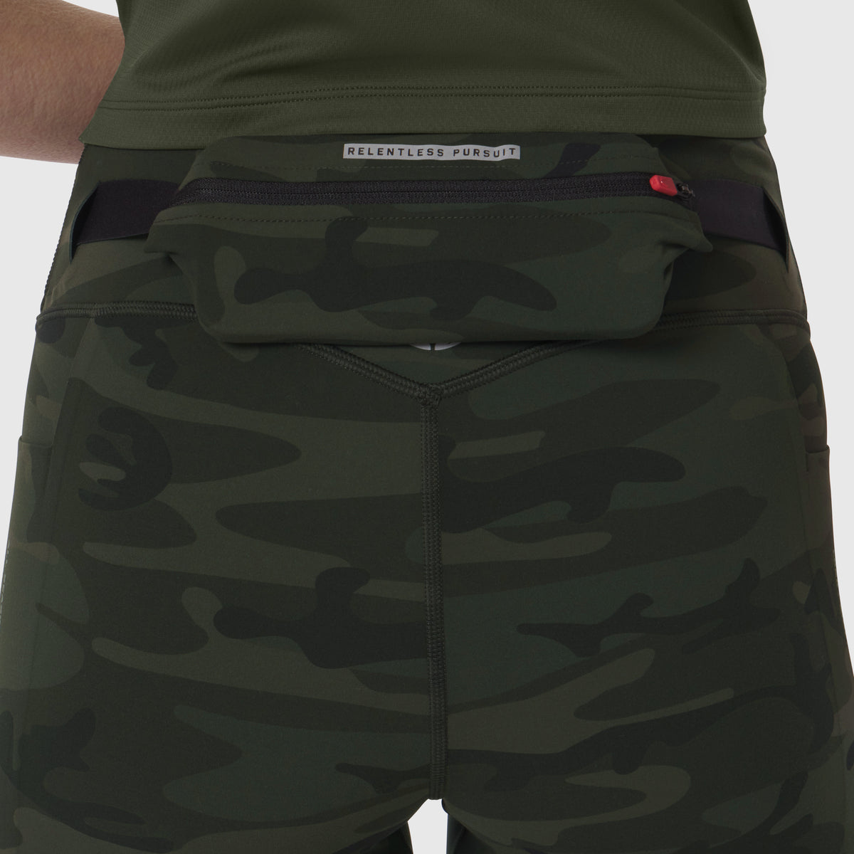 LYCRA® 3-in-1 Biker Short in Dark Camo worn by model, back view