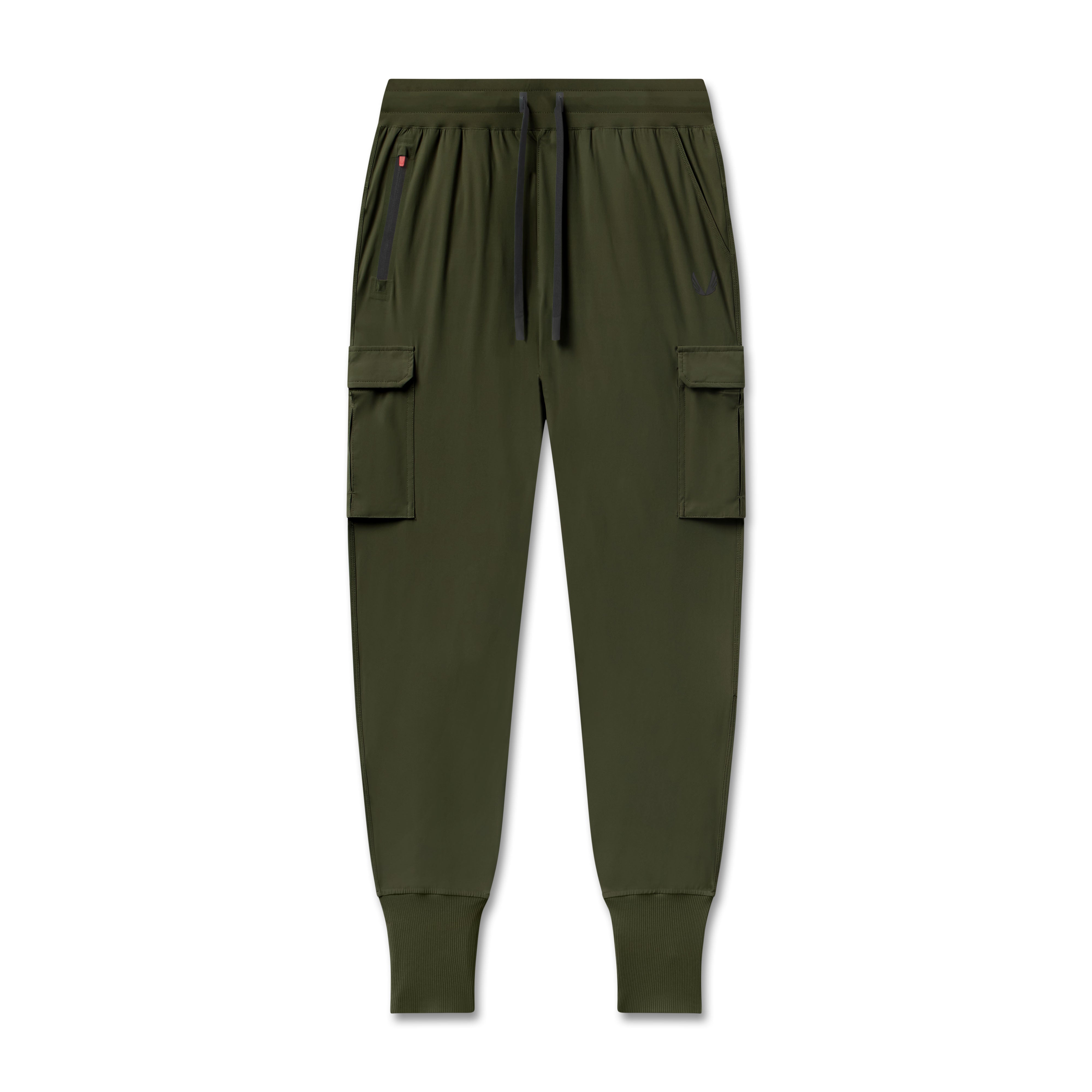 Tetra-Lite Cargo High Rib Jogger in olive, front view