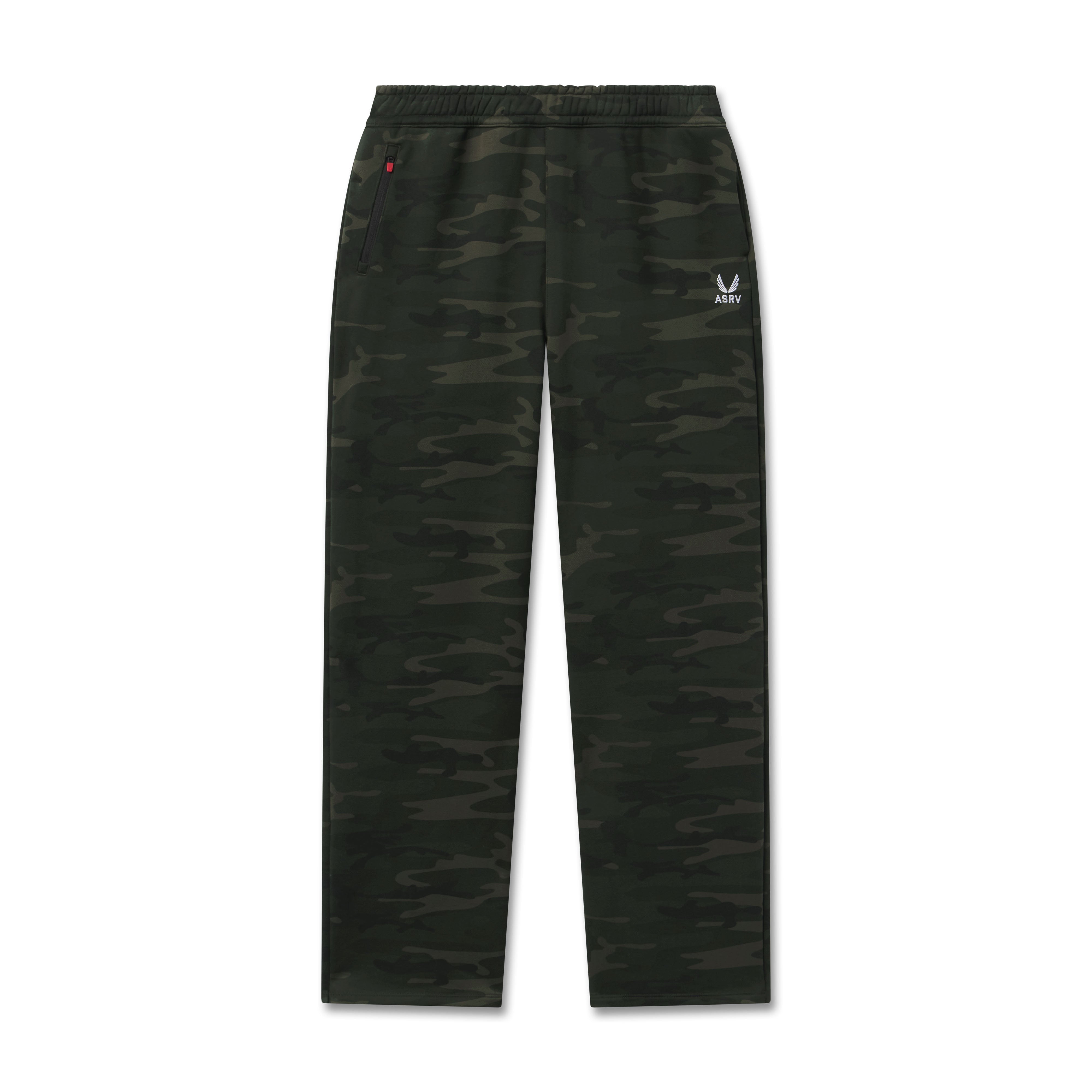 Flatlay of W034 Sorona® Terry Straight Leg Sweats in dark camo, front view