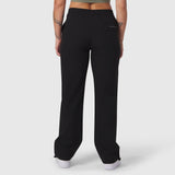Black Ripstop Relaxed Track Pant worn by model, back view