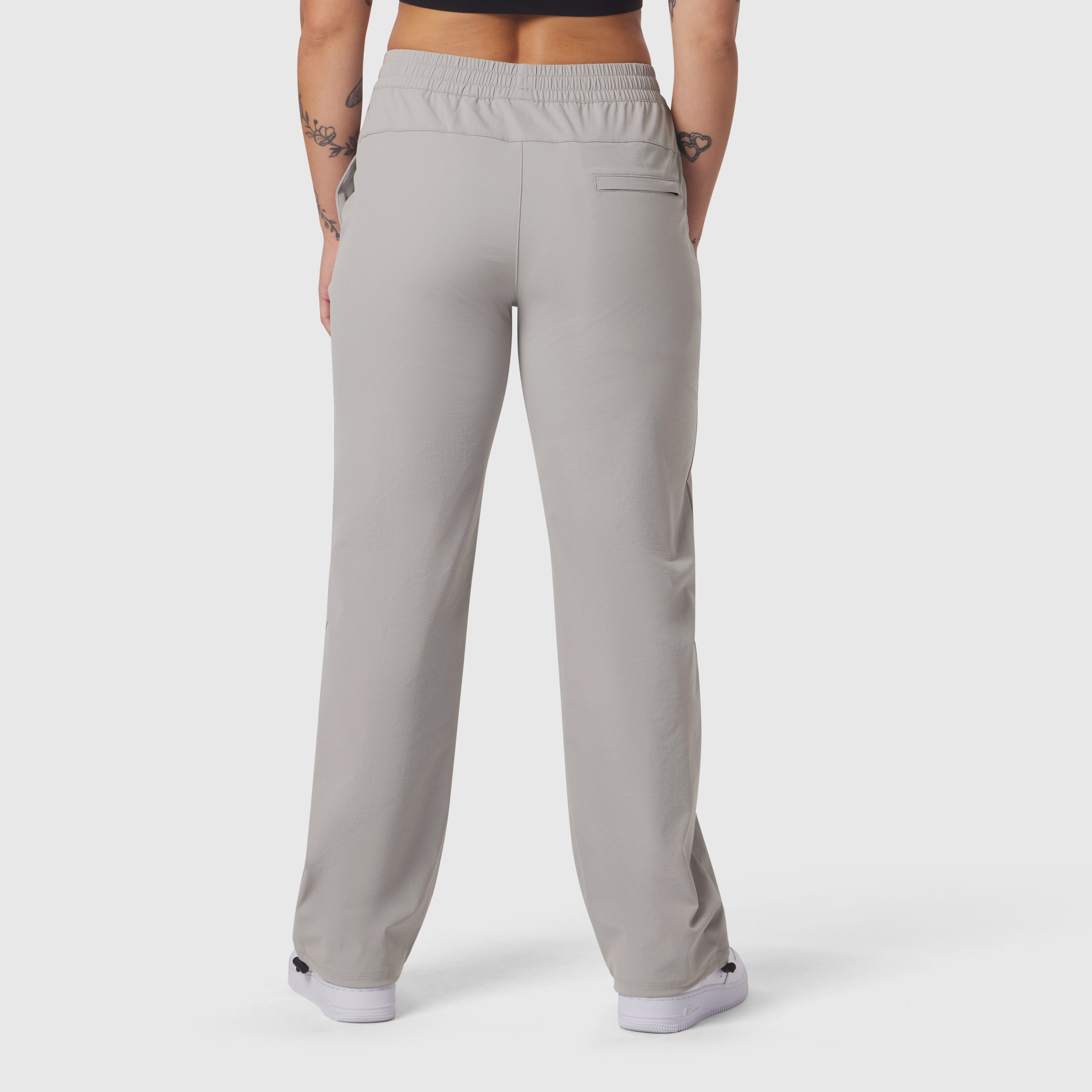 Ripstop Relaxed Track Pant in slate grey, back view on model