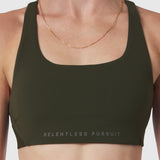 W039. LYCRA® Hybrid Sports Bra - Olive