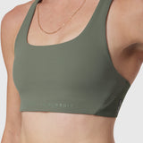 W039. LYCRA® Hybrid Sports Bra - Sage