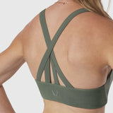 W039. LYCRA® Hybrid Sports Bra - Sage
