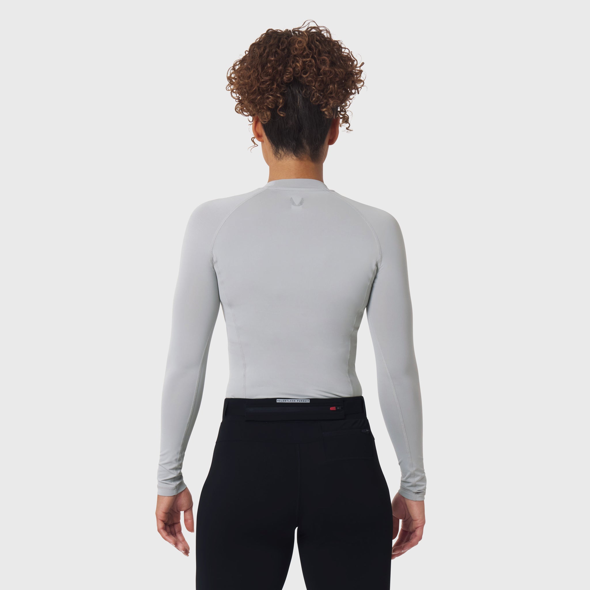 LYCRA® ADAPTIV baselayer longsleeve in slate grey, back view on model
