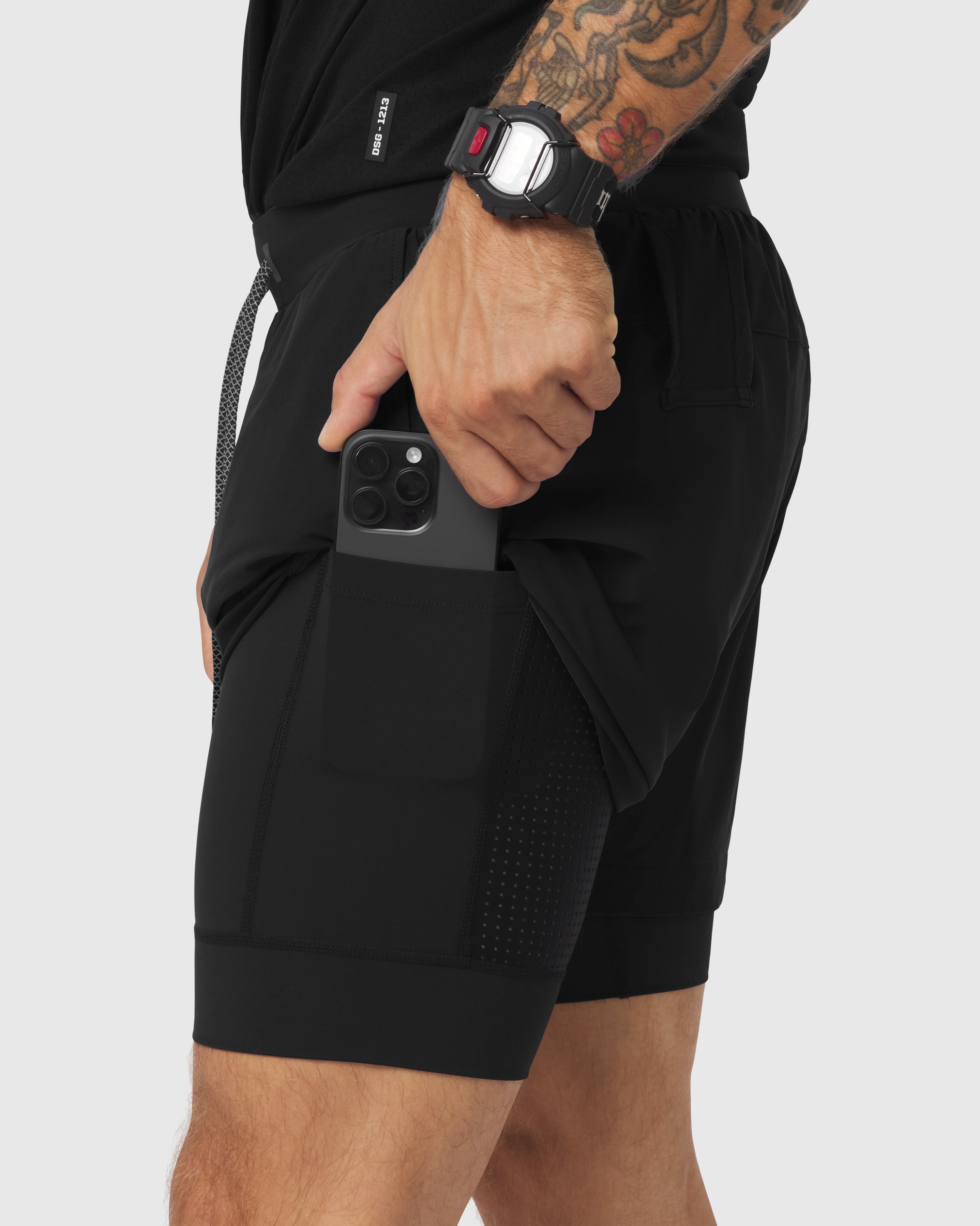0865. Tetra-Lite® 5" Liner Short - Black "Blade"/Black